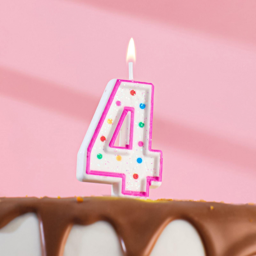 Свеча для торта «Горошек», цифра 