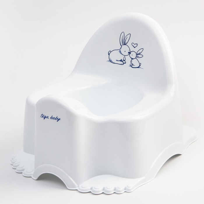 Горшок туалетный детский «Кролики», музыкальный, цвет белый
