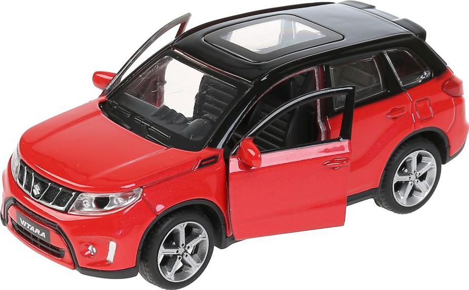 Машина металл SUZUKI VITARA 12 см, двери, багаж, инерц, красн с черным, кор. Технопарк в кор.2*36шт