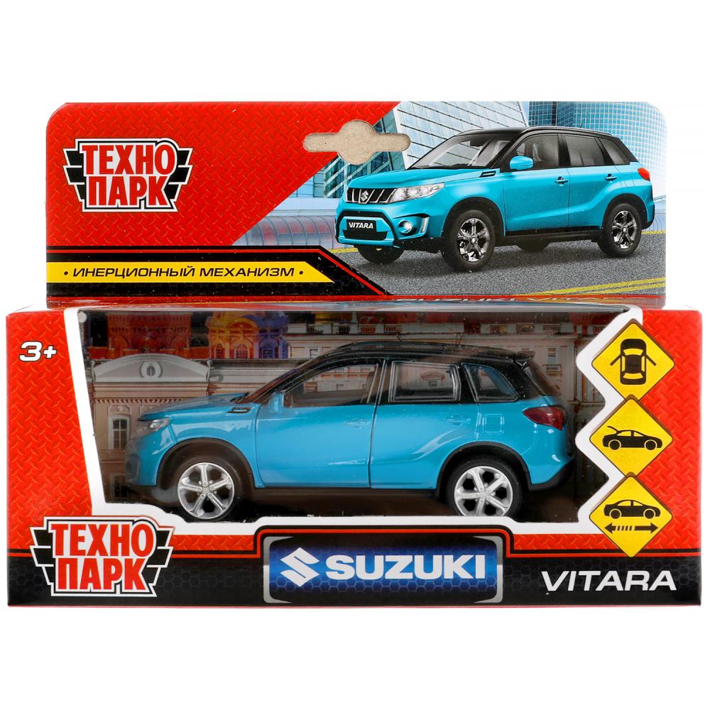 Машина металл SUZUKI VITARA S 2015 12 см, двери, багаж, инерц, синий, кор. Технопарк