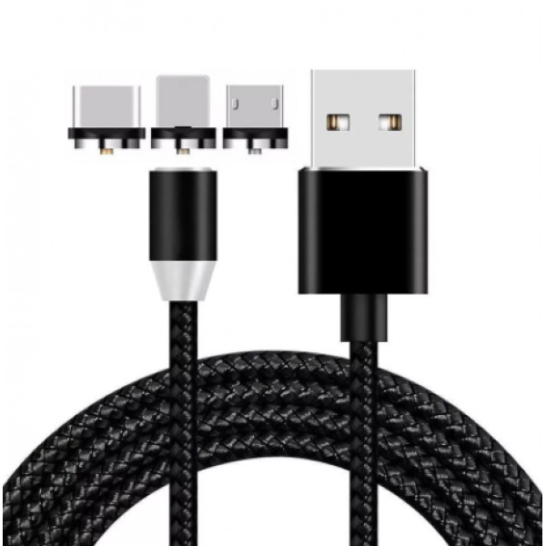 USB-кабель со сменными магнитными коннекторами 3 в 1 X-cable Metal Magnetic USB - micro-USB