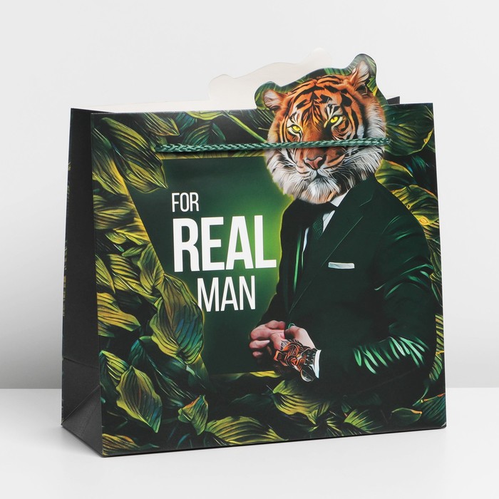 Пакет подарочный «Real Man», 25 × 26 × 10 см