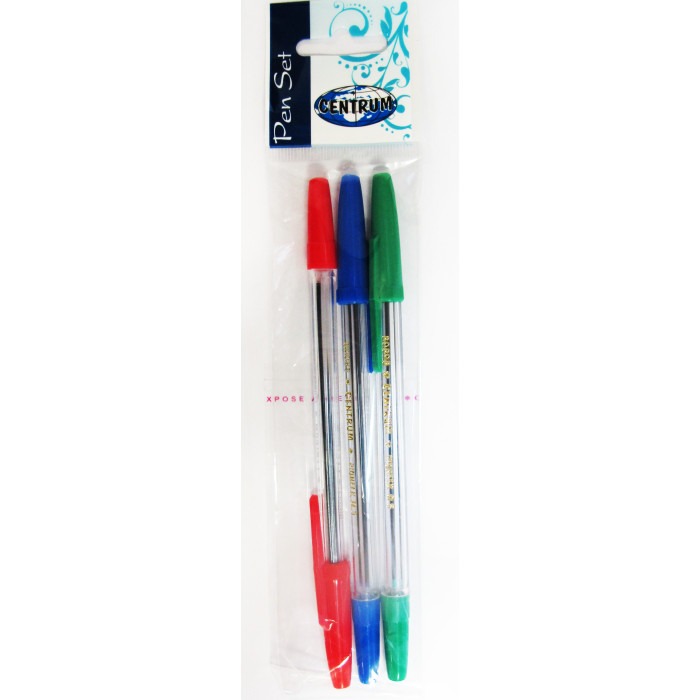 Набор шариковых ручек Pioneer 3 штуки: синяя, красная, зеленая (80085+80898+80097)