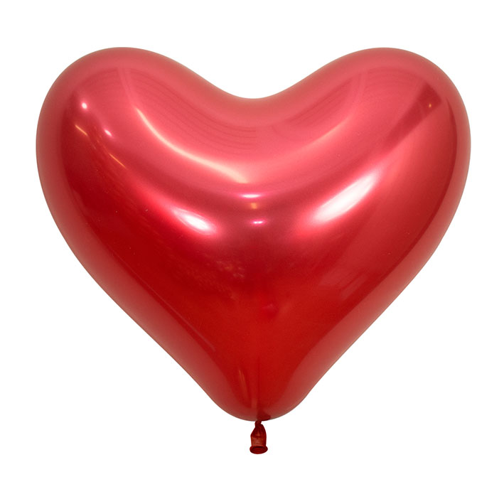 Шар 14дм Сердце Красный, Рефлекс-Кристаллс гелием и обработкой HiFloat 1шт