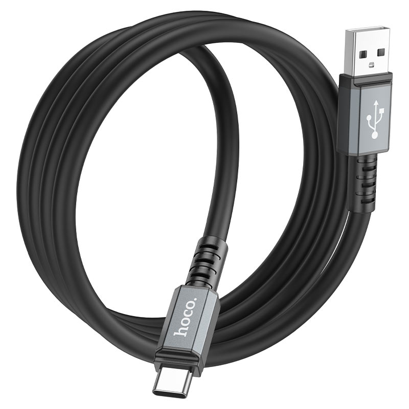 Кабель USB - Type-C HOCO X85 Strength, 1.0м, 3.0A, цвет: чёрный
