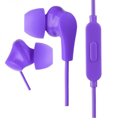 Наушники внутриканальные c микрофоном  PERFEO ALPHA фиолетовые