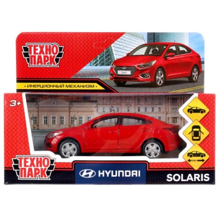 Модель ин.мет. "Hyundai solaris" 12см, двер, баг, красн, кор. SOLARIS2-12-RD (Технопарк)