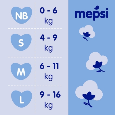 MEPSI дет.подгузники M (6-11кг), 21 шт.в уп