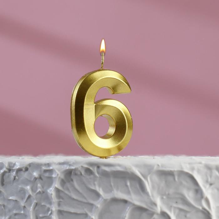 Свеча в торт на шпажке «Грань», цифра 