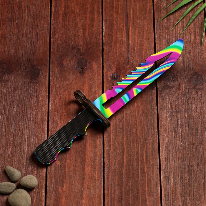 Сувенир деревянный «Штык нож», радужное лезвие