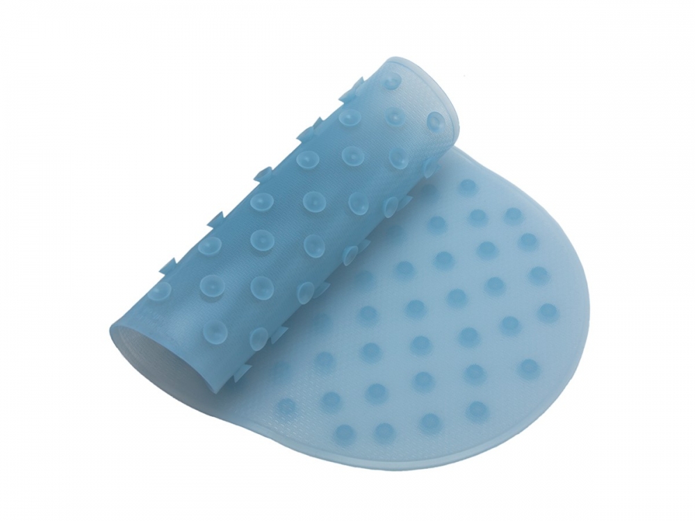 Антискользящий силиконовый коврик ROXY-KIDS для детской ванночки. Цвет голубой